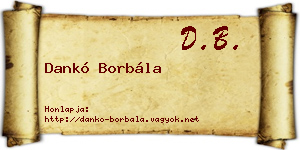 Dankó Borbála névjegykártya